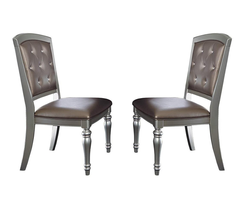 Homelegance Orsina Side Chair in Silver (Set of 2) - Home Discount Furniture - NJ-linden