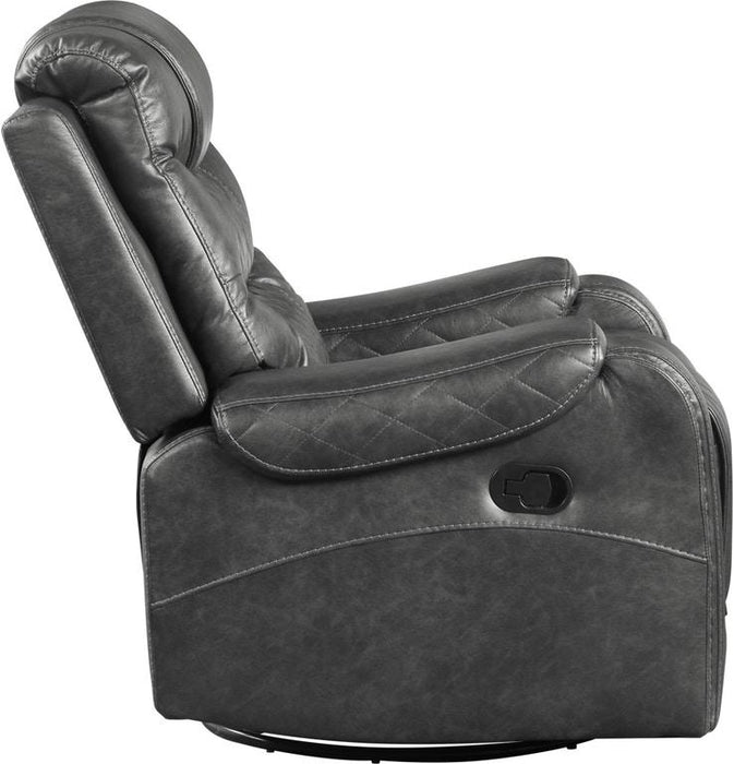 Homelegance Furniture Putnam Swivel Glider Reclining Chair in Gray 9405GY-1 - Home Discount Furniture - NJ-linden