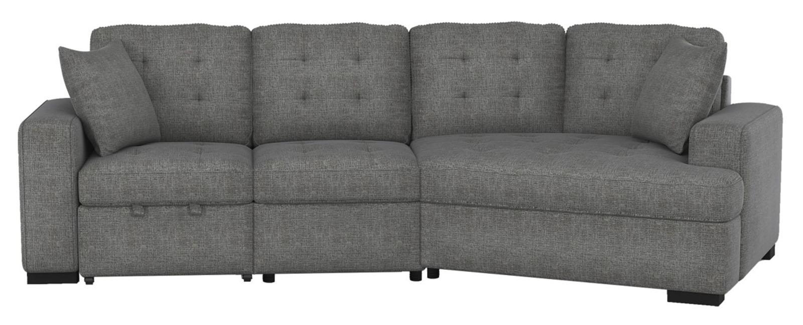 Homelegance Furniture Logansport Right Side Cuddler with 1 Pillow in Gray 9401GRY-RU - Home Discount Furniture - NJ-linden