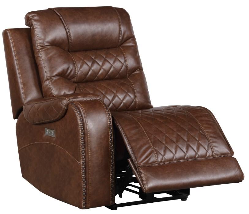 Homelegance Furniture Putnam Power Left Side Reclining Chair with USB Port in Brown 9405BR-LRPW - Home Discount Furniture - NJ-linden