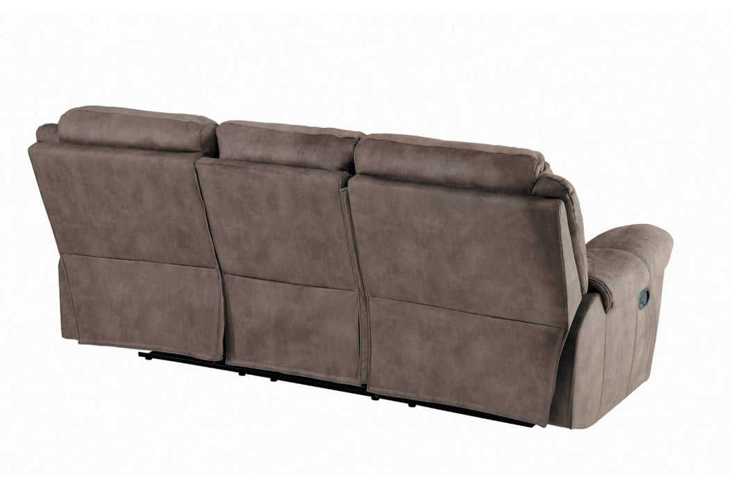 Homelegance Furniture Aram Double Glider Reclining Sofa in Dark Brown 8206NF-3 - Home Discount Furniture - NJ-linden