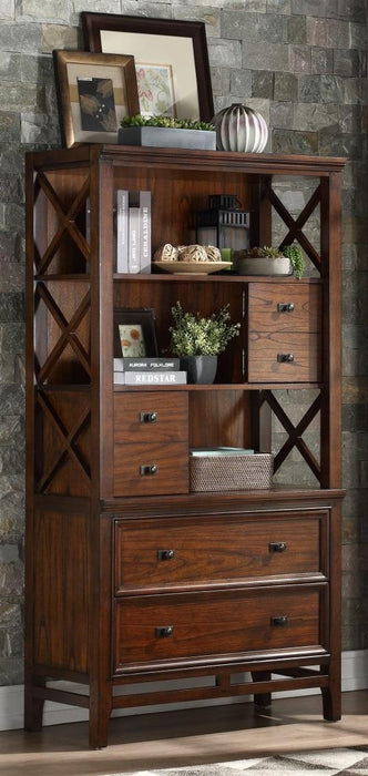 Homelegance Frazier Bookcase in Brown Cherry 1649-18 - Home Discount Furniture - NJ-linden