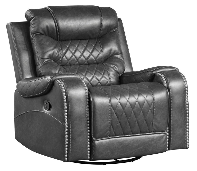 Homelegance Furniture Putnam Swivel Glider Reclining Chair in Gray 9405GY-1 - Home Discount Furniture - NJ-linden