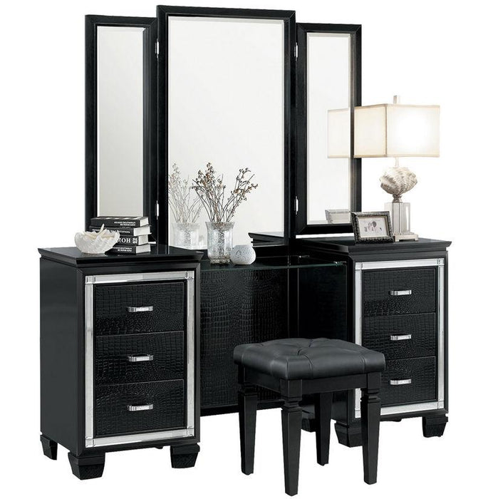 Homelegance Allura Vanity Stool in Black 1916BK-14 - Home Discount Furniture - NJ-linden