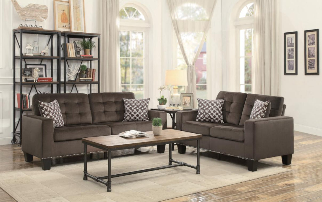 Homelegance Furniture Lantana Loveseat in Chocolate 9957CH-2 - Home Discount Furniture - NJ-linden