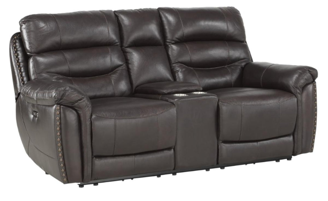 Homelegance Furniture Lance Power Double Reclining Loveseat with Power Headrests in Brown 9527BRW-2PWH - Home Discount Furniture - NJ-linden