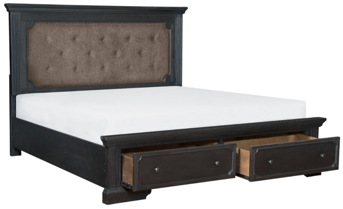 Homelegance Bolingbrook King Upholstered Storage Platform Bed in Coffee 1647K-1EK* - Home Discount Furniture - NJ-linden