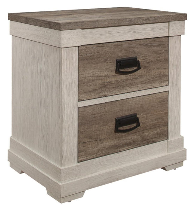 Homelegance Arcadia Nightstand in White & Weathered Gray 1677-4 - Home Discount Furniture - NJ-linden