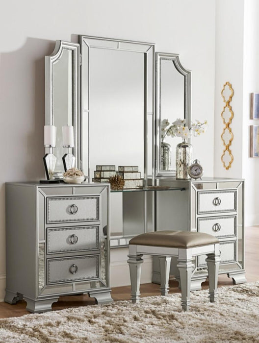 Homelegance Avondale Vanity Dresser with Mirror in Silver 1646-15 - Home Discount Furniture - NJ-linden