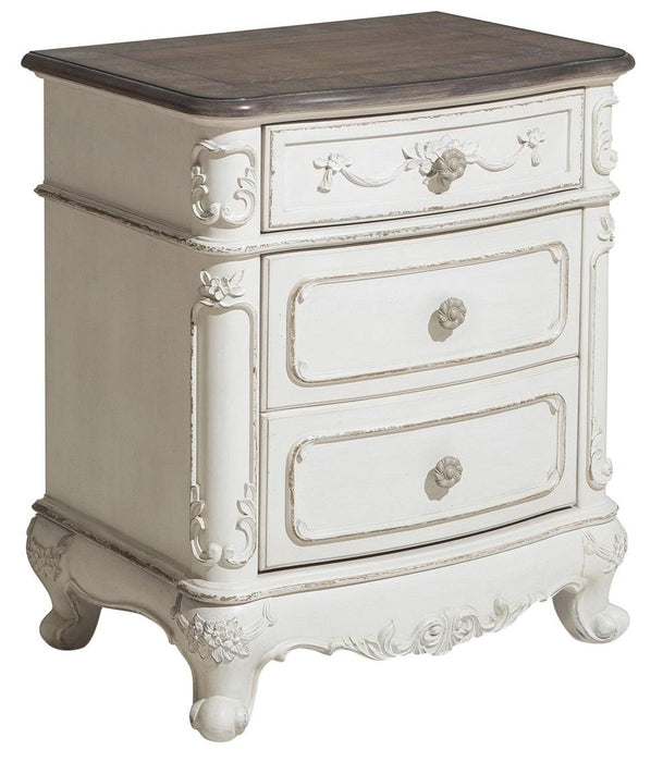 Homelegance Cinderella Night Stand in Antique White with Grey Rub-Through 1386NW-4 - Home Discount Furniture - NJ-linden