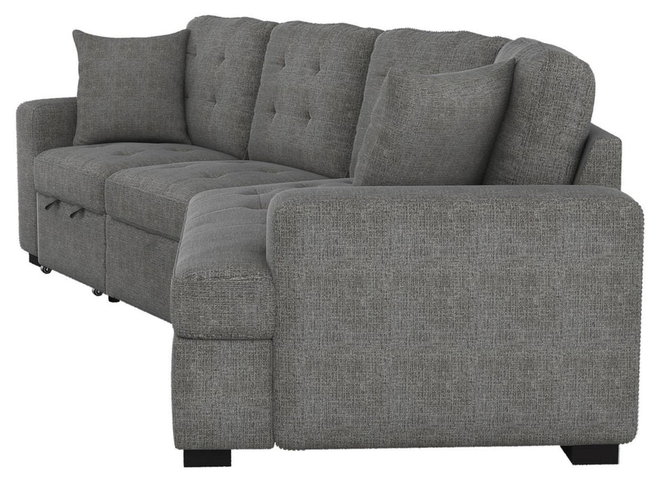 Homelegance Furniture Logansport Right Side Cuddler with 1 Pillow in Gray 9401GRY-RU - Home Discount Furniture - NJ-linden