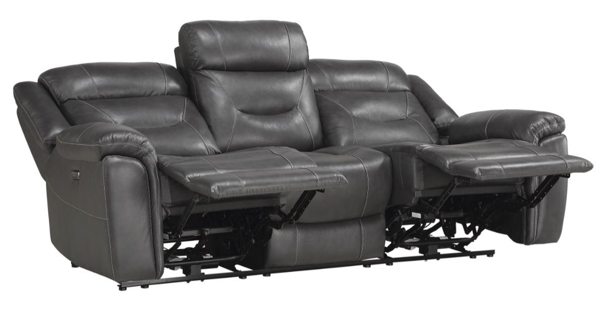 Homelegance Furniture Danio Power Double Reclining Sofa with Power Headrests in Dark Gray 9528DGY-3PWH - Home Discount Furniture - NJ-linden