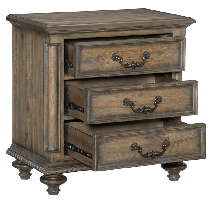 Homelegance Furniture Rachelle 3 Drawer Nightstand in Weathered Pecan 1693-4 - Home Discount Furniture - NJ-linden