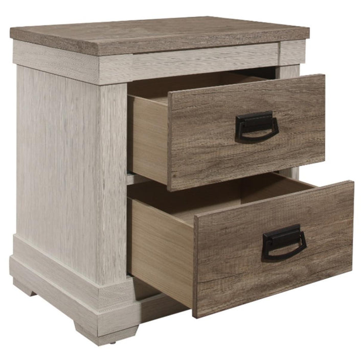 Homelegance Arcadia Nightstand in White & Weathered Gray 1677-4 - Home Discount Furniture - NJ-linden