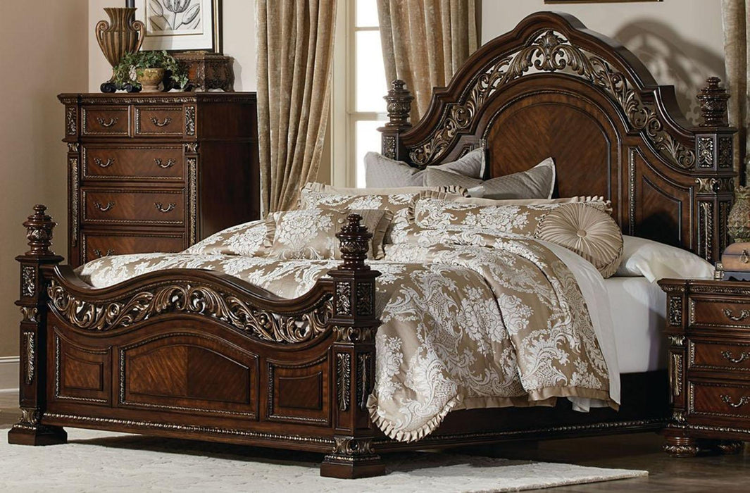 Homelegance Catalonia Queen Poster Bed in Cherry 1824-1 - Home Discount Furniture - NJ-linden