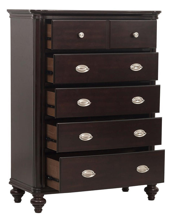 Homelegance Marston 5 Drawer Chest in Dark Cherry 2615DC-9 - Home Discount Furniture - NJ-linden