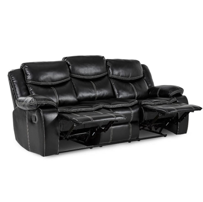 Homelegance Furniture Bastrop Double Reclining Sofa in Black 8230BLK-3 - Home Discount Furniture - NJ-linden