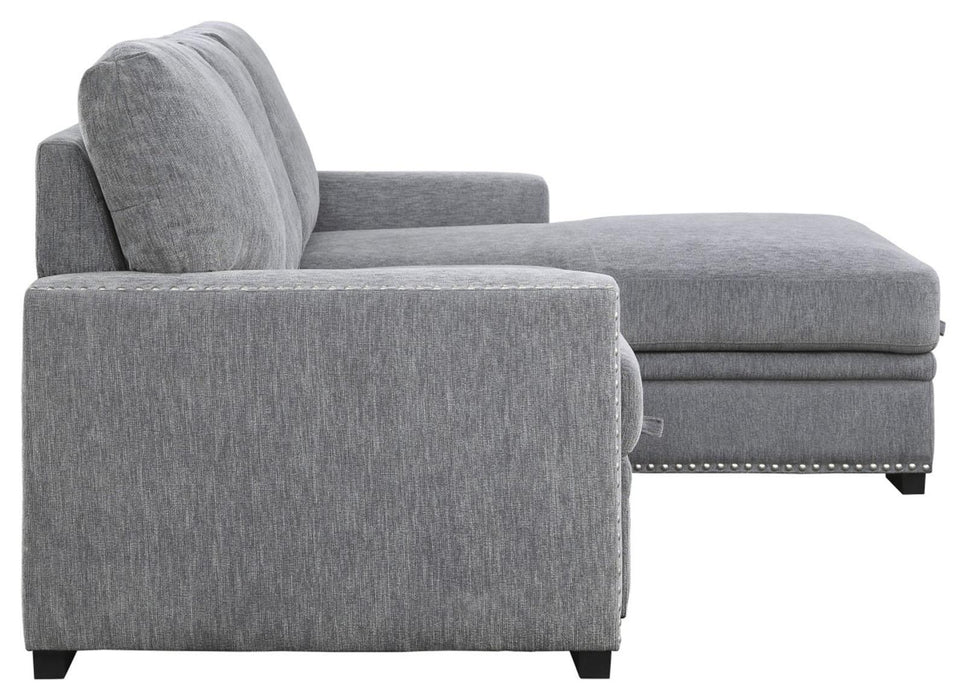 Homelegance Furniture Morelia 2pc Sectional with Pull Out Bed and Right Chaise in Dark Gray 9468DG*2RC2L - Home Discount Furniture - NJ-linden