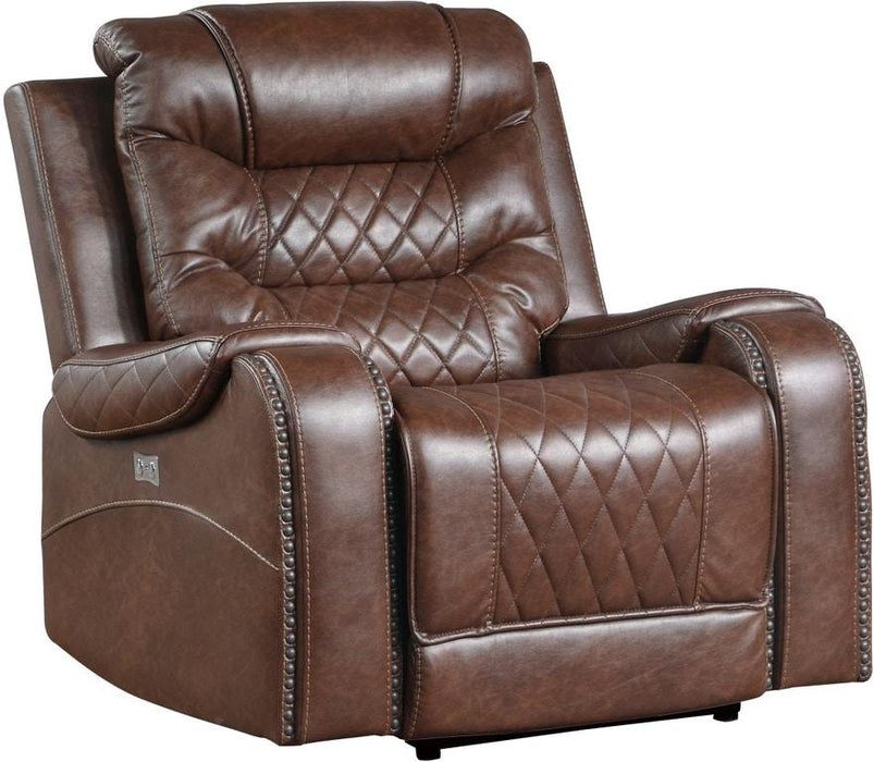 Homelegance Furniture Putnam Power Reclining Chair in Brown 9405BR-1PW - Home Discount Furniture - NJ-linden