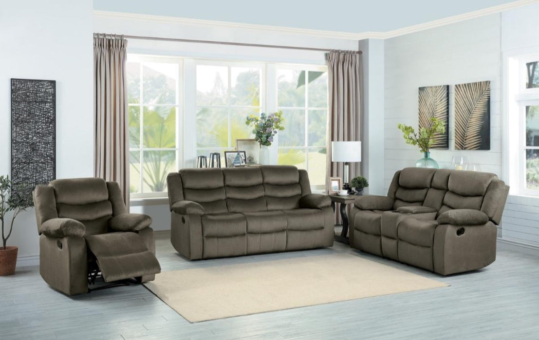 Homelegance Furniture Discus Double Reclining Chair in Brown 9526BR-1 - Home Discount Furniture - NJ-linden