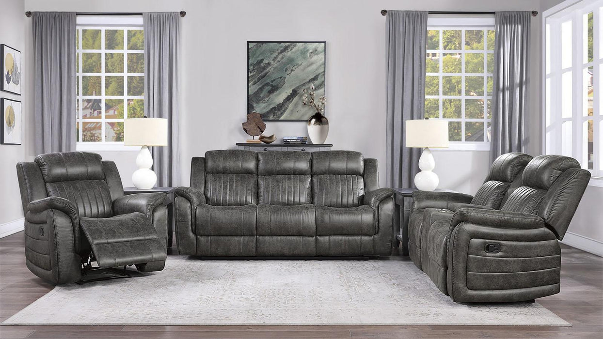 Homelegance Furniture Centeroak Double Reclining Sofa in Gray 9479BRG-3 - Home Discount Furniture - NJ-linden