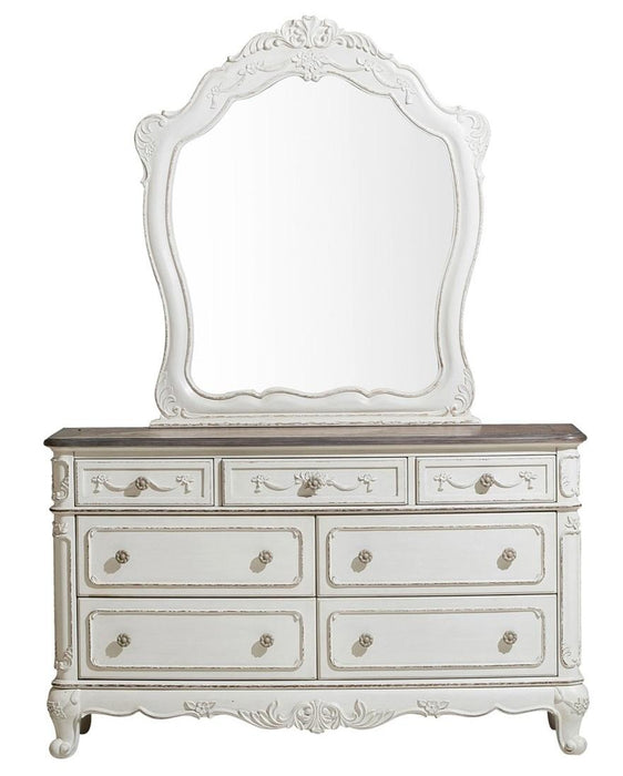 Homelegance Cinderella 7 Drawer Dresser in Antique White with Grey Rub-Through 1386NW-5 - Home Discount Furniture - NJ-linden