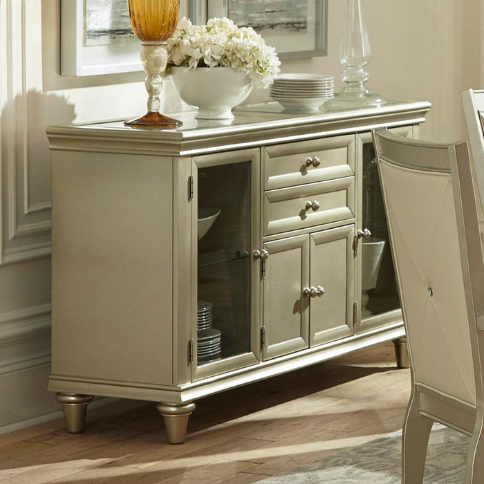 Homelegance Celandine Server with Glass insert in Silver 1928-40NG - Home Discount Furniture - NJ-linden