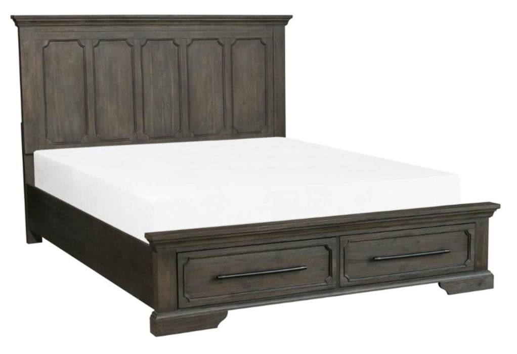 Homelegance Taulon King Platform Bed with Footboard Storage in Dark Oak 5438K-1EK* - Home Discount Furniture - NJ-linden