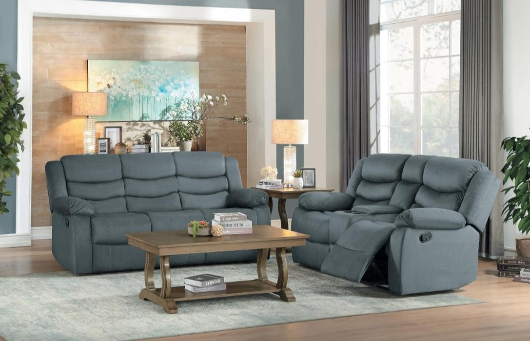 Homelegance Furniture Discus Double Reclining Loveseat in Gray 9526GY-2 - Home Discount Furniture - NJ-linden