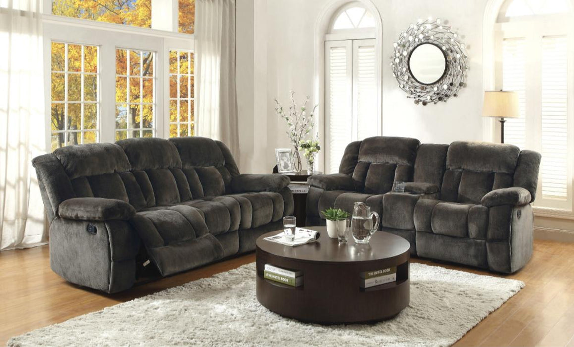 Homelegance Furniture Laurelton Double Glider Reclining Loveseat w/ Center Console in Chocolate 9636-2 - Home Discount Furniture - NJ-linden