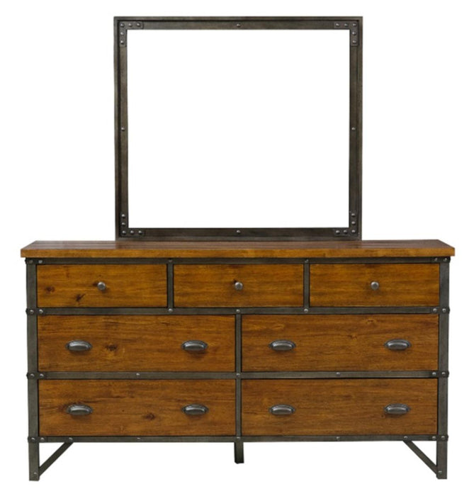 Homelegance Holverson Dresser in Rustic Brown & Gunmetal 1715-5 - Home Discount Furniture - NJ-linden