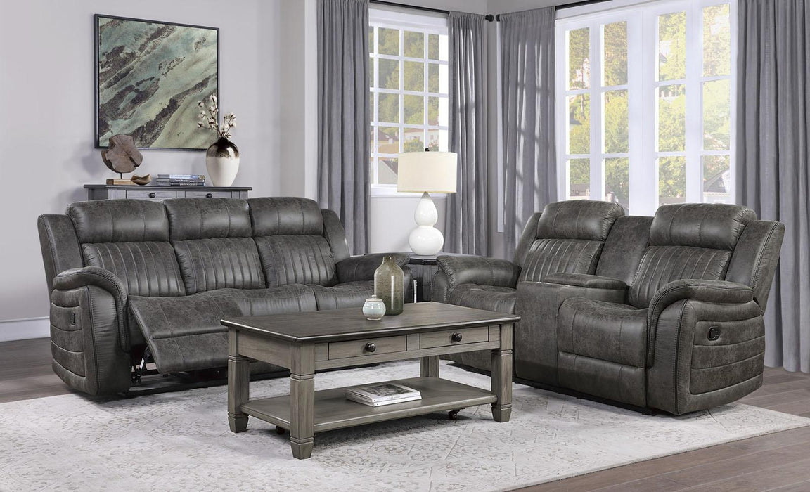 Homelegance Furniture Centeroak Double Reclining Loveseat in Gray 9479BRG-2 - Home Discount Furniture - NJ-linden