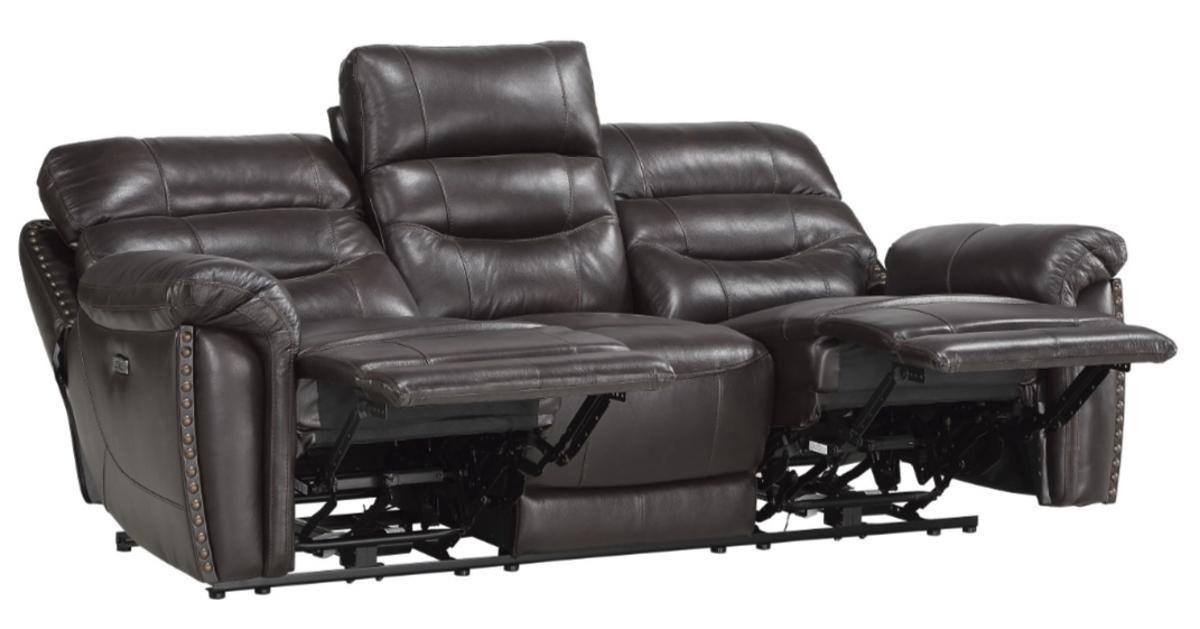 Homelegance Furniture Lance Power Double Reclining Sofa with Power Headrests in Brown 9527BRW-3PWH - Home Discount Furniture - NJ-linden