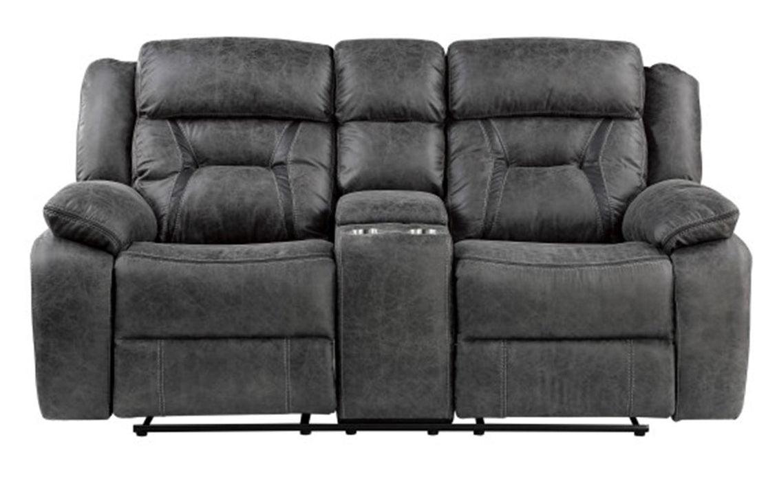 Homelegance Furniture Madrona Hill Double Reclining Loveseat in Gray 9989GY-2 - Home Discount Furniture - NJ-linden