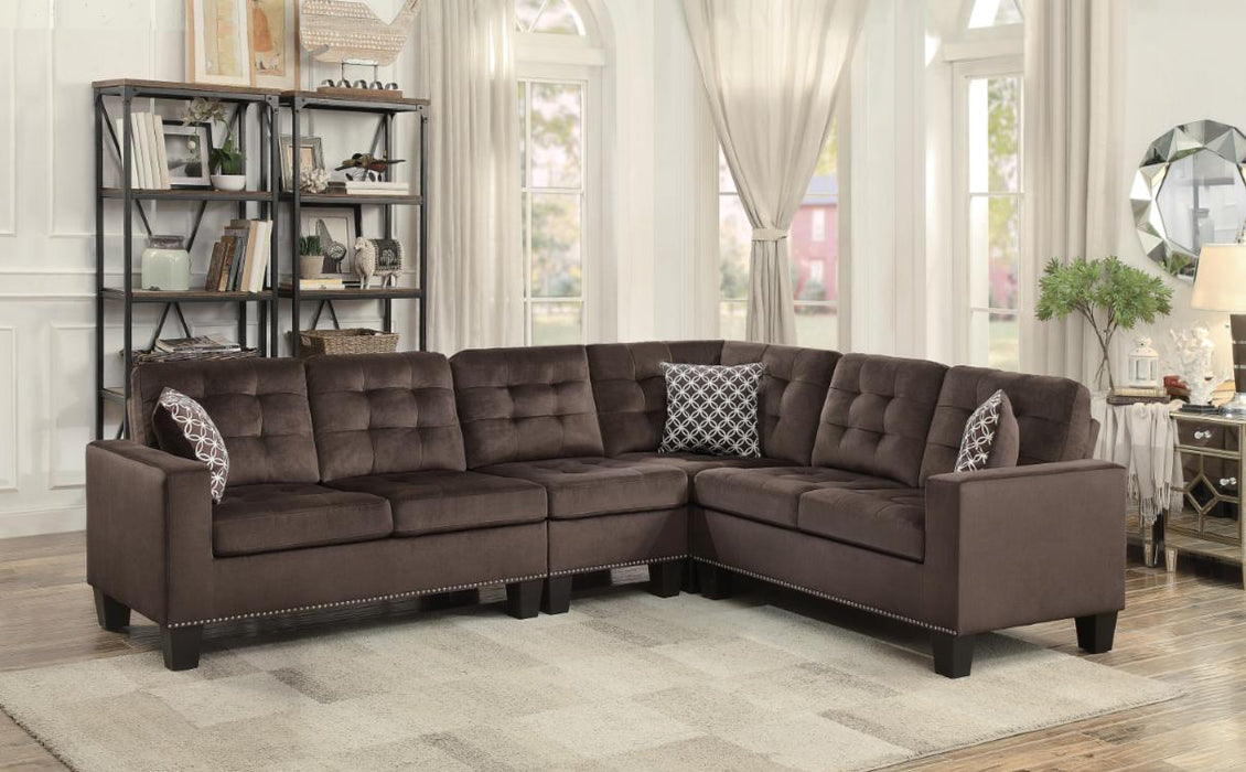 Homelegance Furniture Lantana 2-Piece Reversible Sectional in Chocolate 9957CH*SC - Home Discount Furniture - NJ-linden