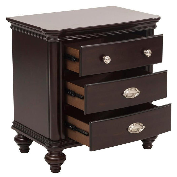 Homelegance Marston 3 Drawer Nightstand in Dark Cherry 2615DC-4 - Home Discount Furniture - NJ-linden