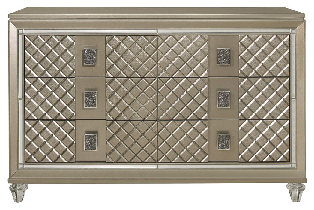 Homelegance Furniture Youth Loudon 6 Drawer Dresser in Champagne Metallic B1515-5 - Home Discount Furniture - NJ-linden