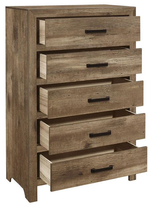 Homelegance Furniture Mandan 5 Drawer Chest in Weathered Pine 1910-9 - Home Discount Furniture - NJ-linden