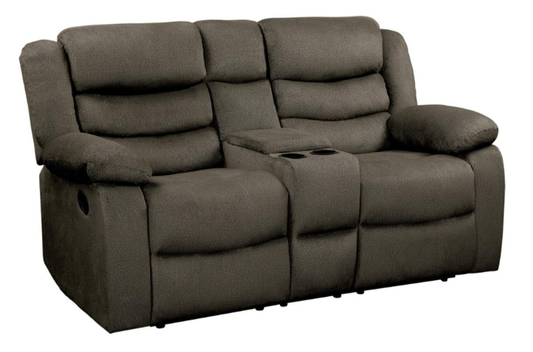 Homelegance Furniture Discus Double Reclining Loveseat in Brown 9526BR-2 - Home Discount Furniture - NJ-linden