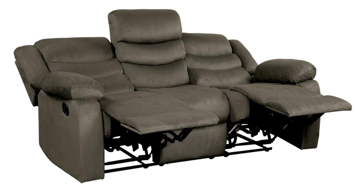 Homelegance Furniture Discus Double Reclining Sofa in Brown 9526BR-3 - Home Discount Furniture - NJ-linden