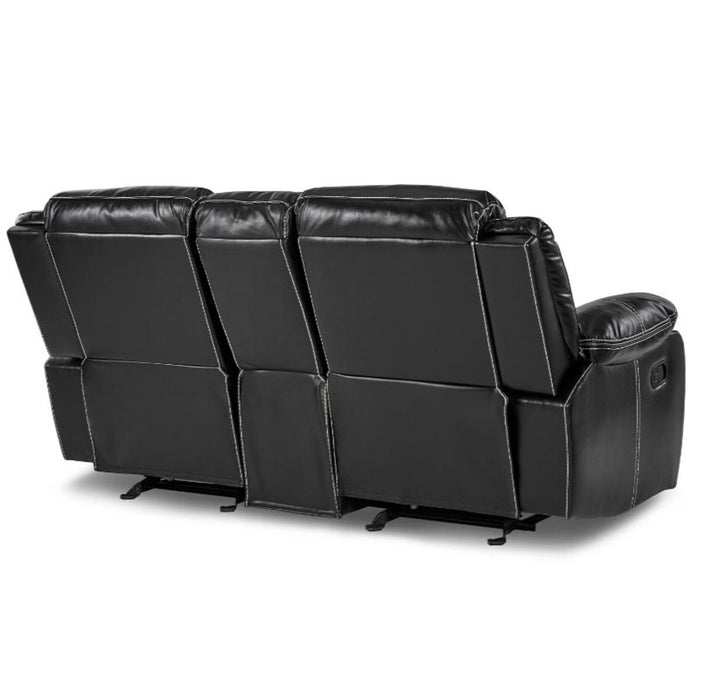 Homelegance Furniture Bastrop Double Glider Reclining Loveseat in Black 8230BLK-2 - Home Discount Furniture - NJ-linden