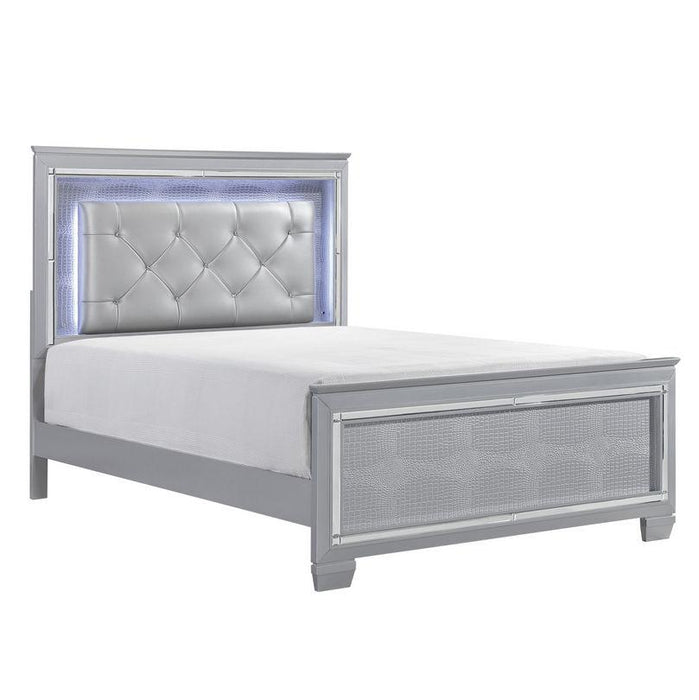 Homelegance Allura Queen Panel Bed in Silver 1916-1* - Home Discount Furniture - NJ-linden