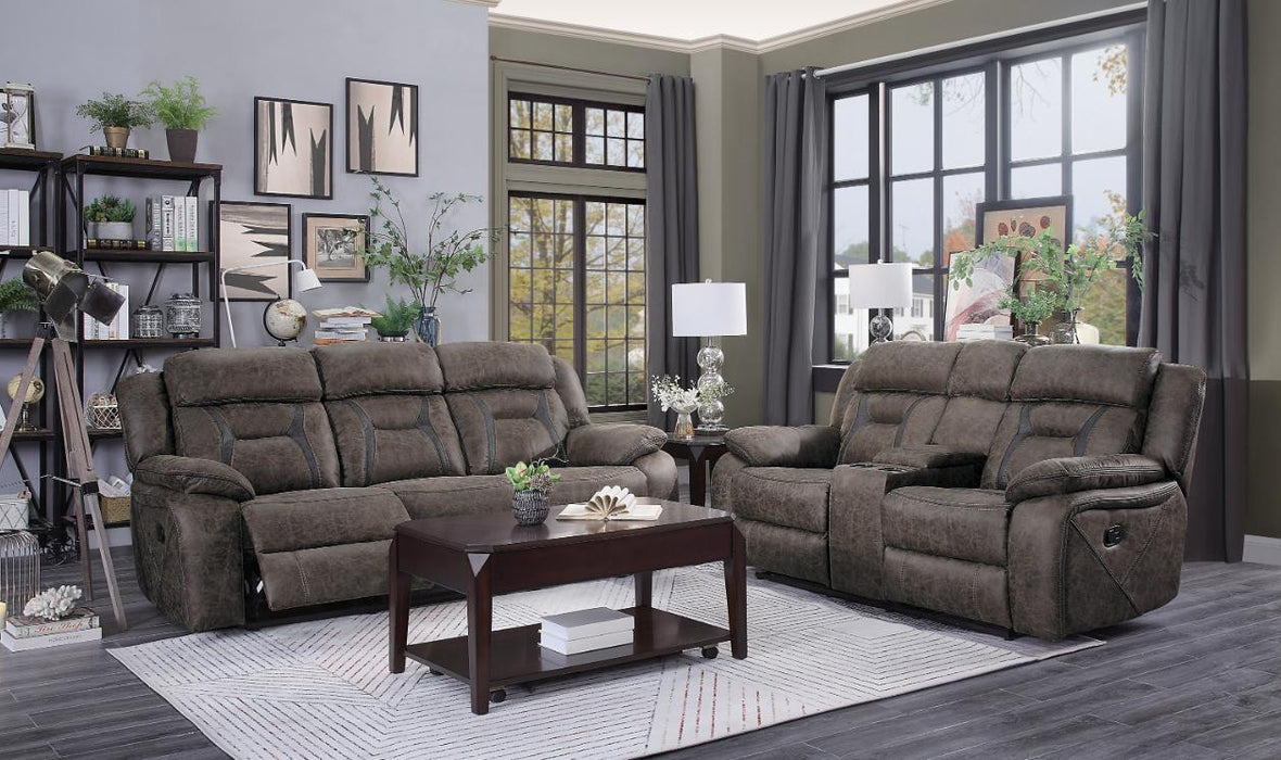 Homelegance Furniture Madrona Double Reclining Loveseat in Dark Brown 9989DB-2 - Home Discount Furniture - NJ-linden