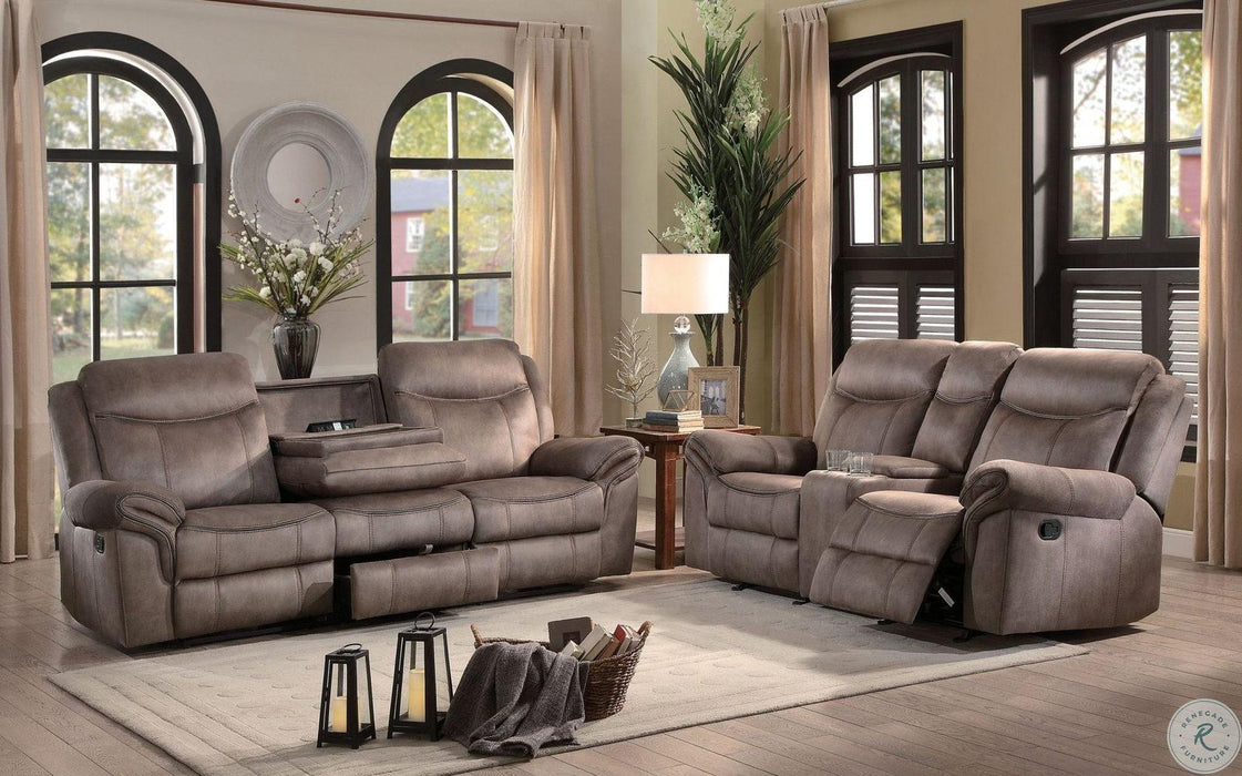 Homelegance Furniture Aram Double Glider Reclining Loveseat in Dark Brown 8206NF-2 - Home Discount Furniture - NJ-linden