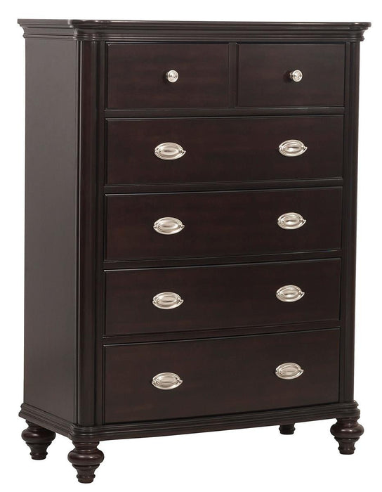 Homelegance Marston 5 Drawer Chest in Dark Cherry 2615DC-9 - Home Discount Furniture - NJ-linden