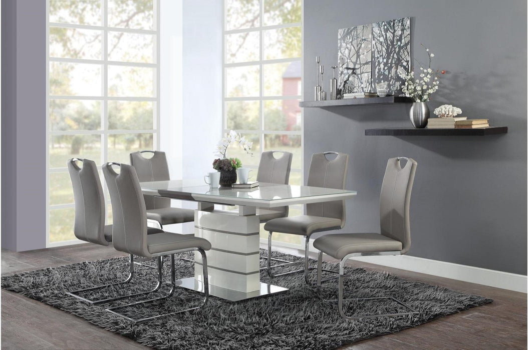 Homelegance Glissand Dining Table in White & Gray 5599-71* - Home Discount Furniture - NJ-linden