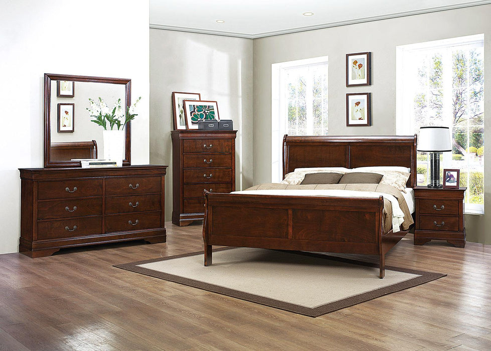 Homelegance Mayville Queen Sleigh Bed in Brown Cherry 2147-1 - Home Discount Furniture - NJ-linden