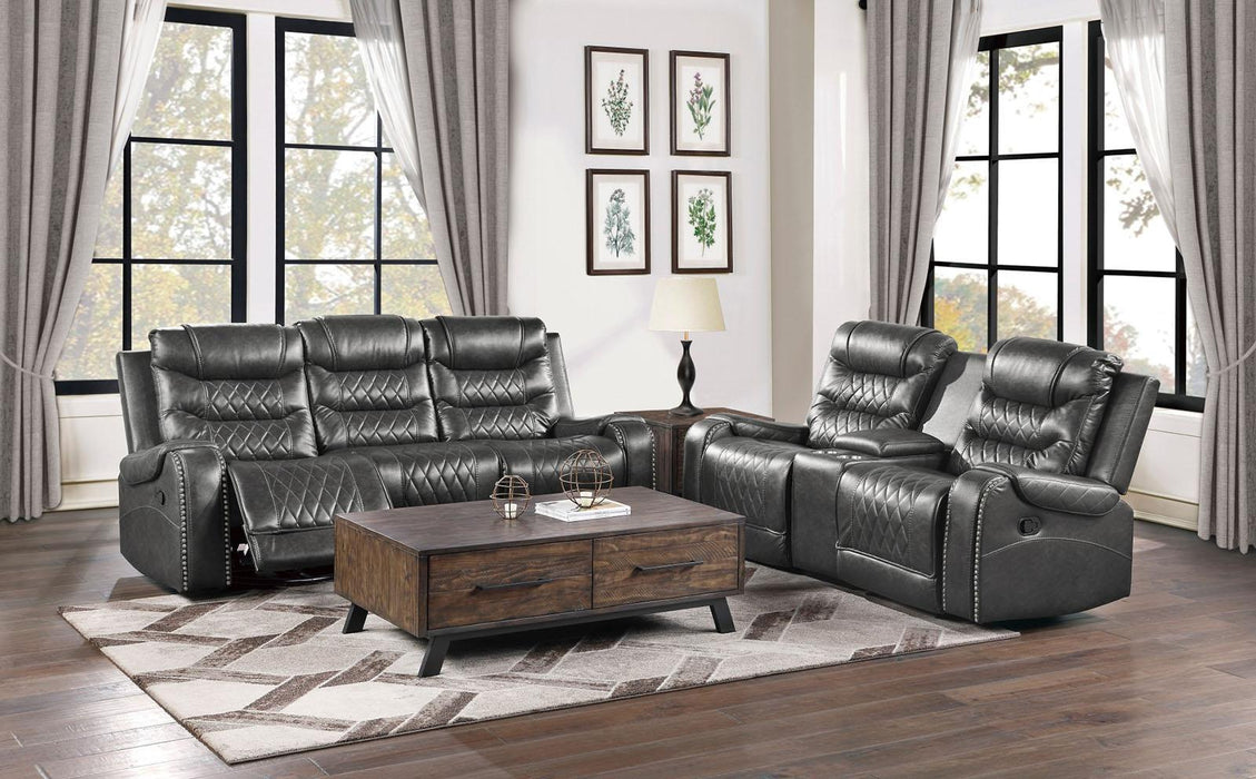 Homelegance Furniture Putnam Double Glider Reclining Loveseat in Gray 9405GY-2 - Home Discount Furniture - NJ-linden