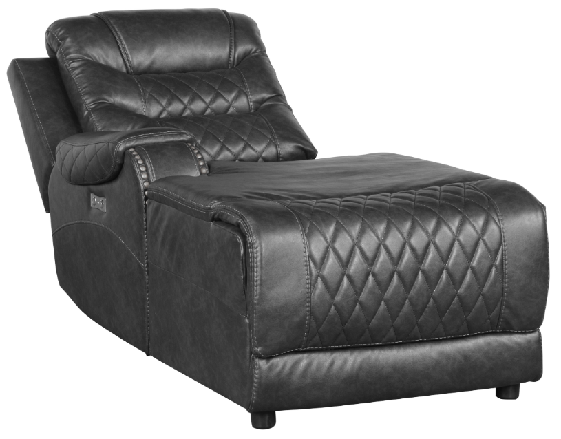 Homelegance Furniture Putnam Power Left Side Reclining Chaise with USB Port in Gray 9405GY-LCPW - Home Discount Furniture - NJ-linden