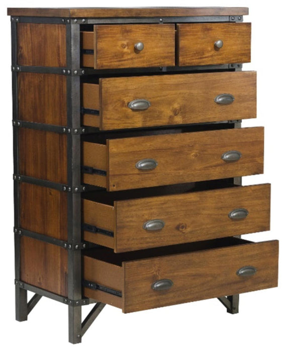 Homelegance Holverson Chest in Rustic Brown & Gunmetal 1715-9 - Home Discount Furniture - NJ-linden